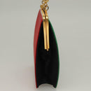 FENDI Hand Bag Nylon Red Gold Auth 135610-3