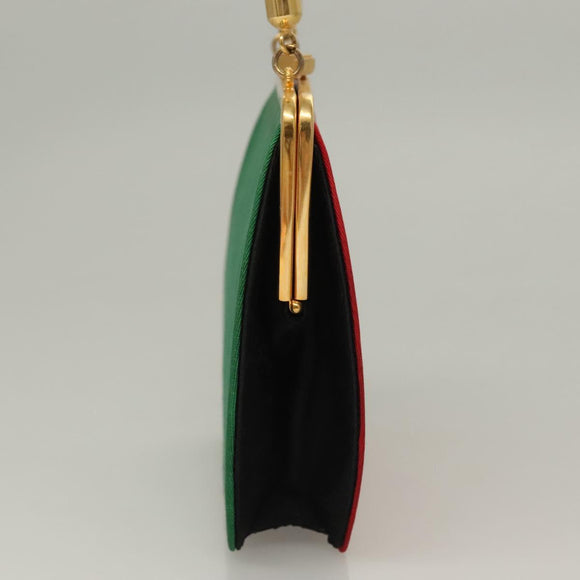 FENDI Hand Bag Nylon Red Gold Auth 135610