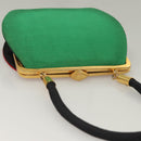 FENDI Hand Bag Nylon Red Gold Auth 135610-6