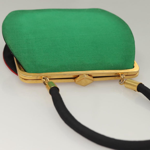 FENDI Hand Bag Nylon Red Gold Auth 135610