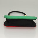 FENDI Hand Bag Nylon Red Gold Auth 135610-5