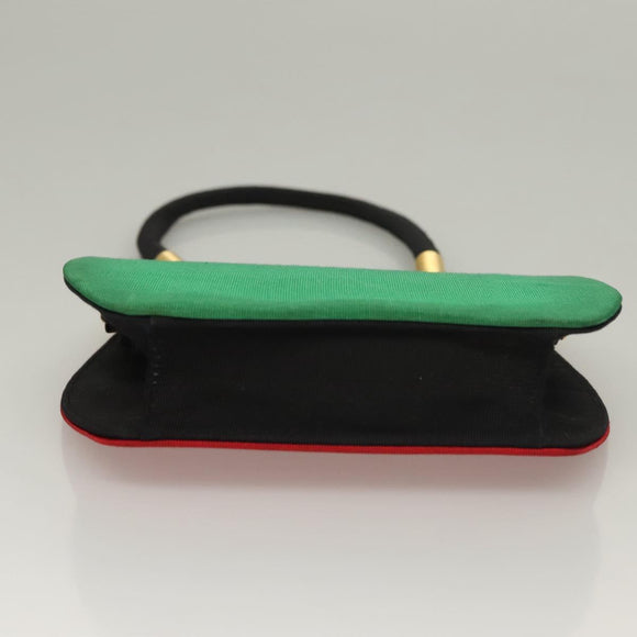 FENDI Hand Bag Nylon Red Gold Auth 135610