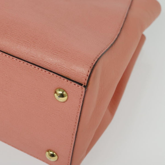 FENDI Petite To Jules Hand Bag Leather 2way Pink Auth 135611