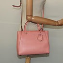 FENDI Petite To Jules Hand Bag Leather 2way Pink Auth 135611-25