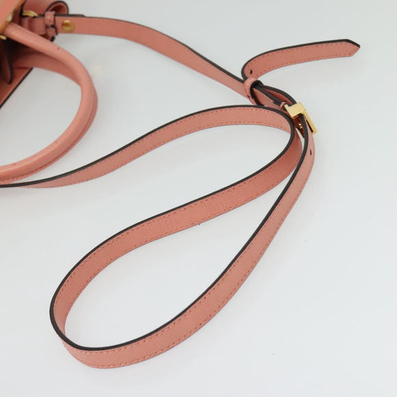 FENDI Petite To Jules Hand Bag Leather 2way Pink Auth 135611