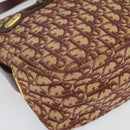 Christian Dior Trotter Canvas Shoulder Bag Red Gold Auth 135614-11