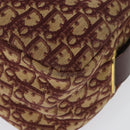 Christian Dior Trotter Canvas Shoulder Bag Red Gold Auth 135614-14