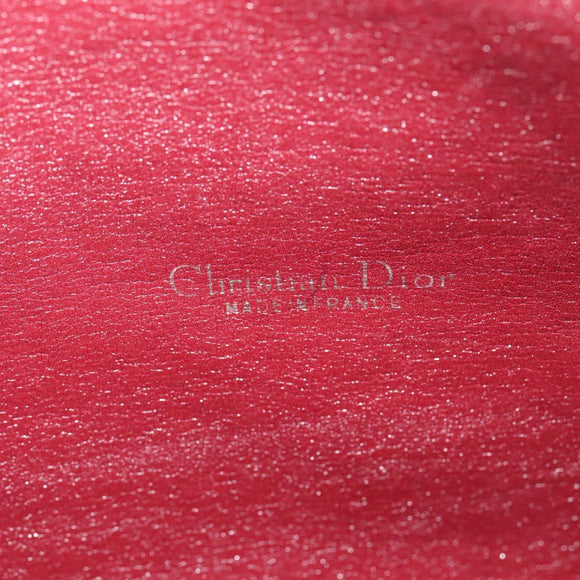 Christian Dior Trotter Canvas Shoulder Bag Red Gold Auth 135614