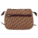 Christian Dior Trotter Canvas Shoulder Bag Red Gold Auth 135614-2