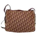 Christian Dior Trotter Canvas Shoulder Bag Red Gold Auth 135614-3