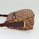Christian Dior Trotter Canvas Shoulder Bag Red Gold Auth 135614-4