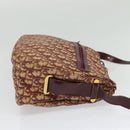 Christian Dior Trotter Canvas Shoulder Bag Red Gold Auth 135614-5