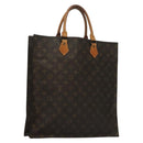LOUIS VUITTON Monogram Sac Plat Hand Bag M51140 LV Auth 135616-1