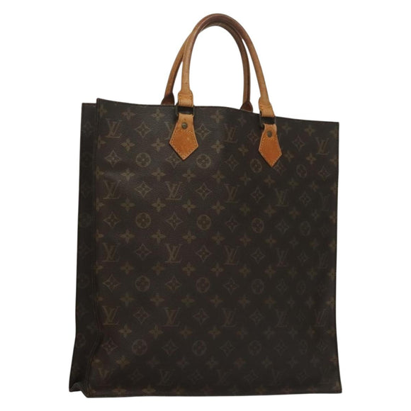 LOUIS VUITTON Monogram Sac Plat Hand Bag M51140 LV Auth 135616