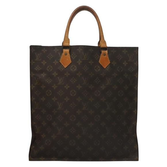 LOUIS VUITTON Monogram Sac Plat Hand Bag M51140 LV Auth 135616