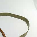 GUCCI Bamboo 2Way Shoulder Bag Suede Beige Gold 001 58 1577 Auth 135624-14