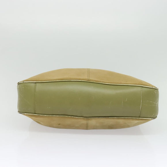 GUCCI Bamboo 2Way Shoulder Bag Suede Beige Gold 001 58 1577 Auth 135624