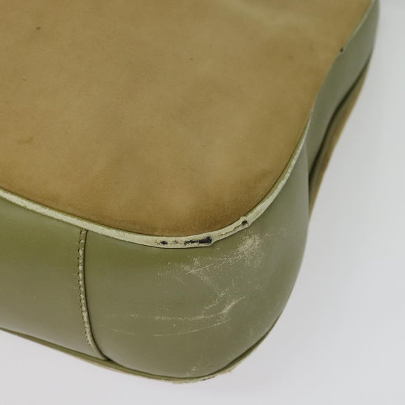 GUCCI Bamboo 2Way Shoulder Bag Suede Beige Gold 001 58 1577 Auth 135624