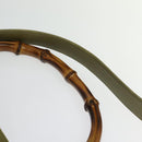 GUCCI Bamboo 2Way Shoulder Bag Suede Beige Gold 001 58 1577 Auth 135624-8