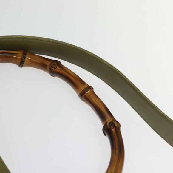 GUCCI Bamboo 2Way Shoulder Bag Suede Beige Gold 001 58 1577 Auth 135624