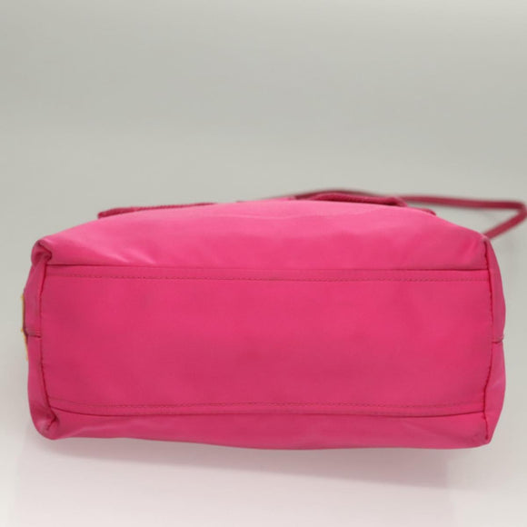 PRADA Hand Bag Nylon 2way Pink Gold Auth 135626