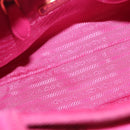 PRADA Hand Bag Nylon 2way Pink Gold Auth 135626-11
