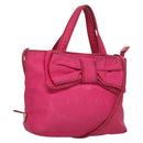 PRADA Hand Bag Nylon 2way Pink Gold Auth 135626-1