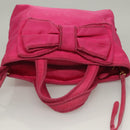 PRADA Hand Bag Nylon 2way Pink Gold Auth 135626-6
