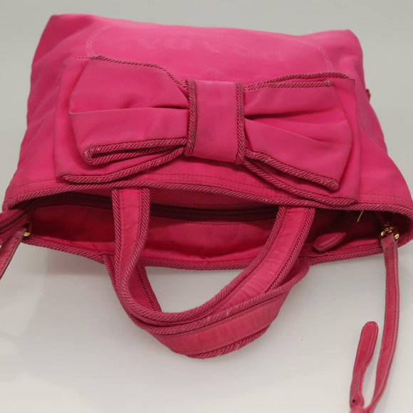 PRADA Hand Bag Nylon 2way Pink Gold Auth 135626