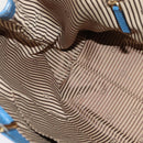 FENDI Tote Bag Leather Blue Gold Auth 135627-20