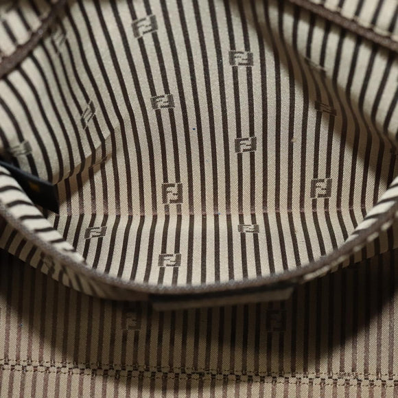 FENDI Tote Bag Leather Blue Gold Auth 135627