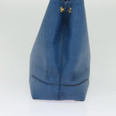 FENDI Tote Bag Leather Blue Gold Auth 135627-4
