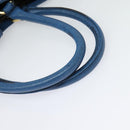 FENDI Tote Bag Leather Blue Gold Auth 135627-7