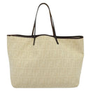 FENDI Zucca Canvas Tote Bag Beige Auth 135628-2