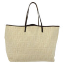FENDI Zucca Canvas Tote Bag Beige Auth 135628-3