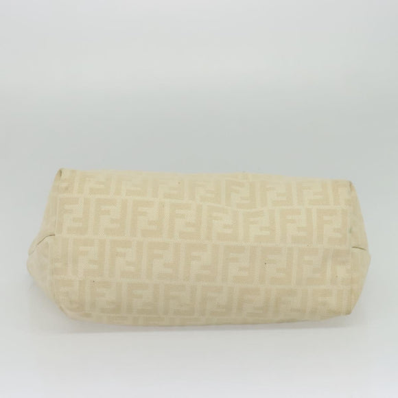 FENDI Zucca Canvas Tote Bag Beige Auth 135628