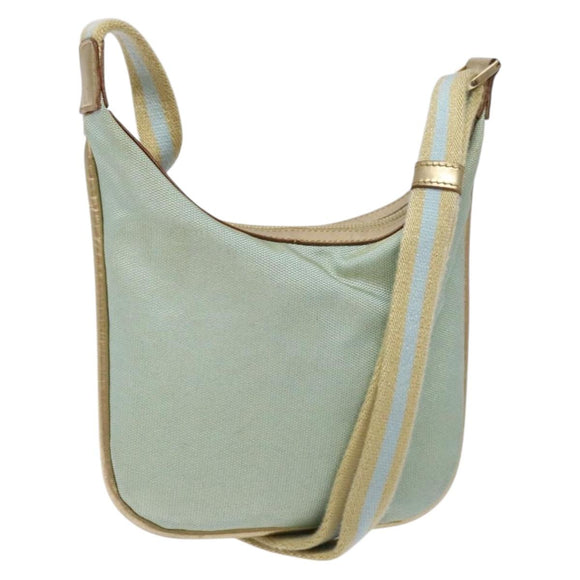 GUCCI Sherry Line Shoulder Bag Canvas Light Blue Gold 005 0814 Auth 135629