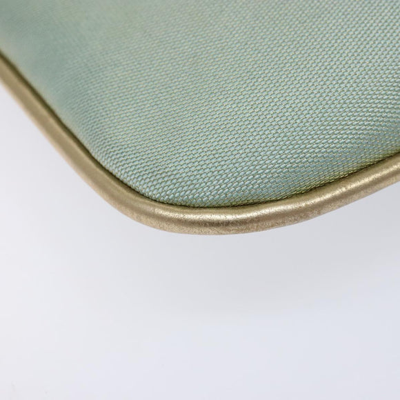 GUCCI Sherry Line Shoulder Bag Canvas Light Blue Gold 005 0814 Auth 135629