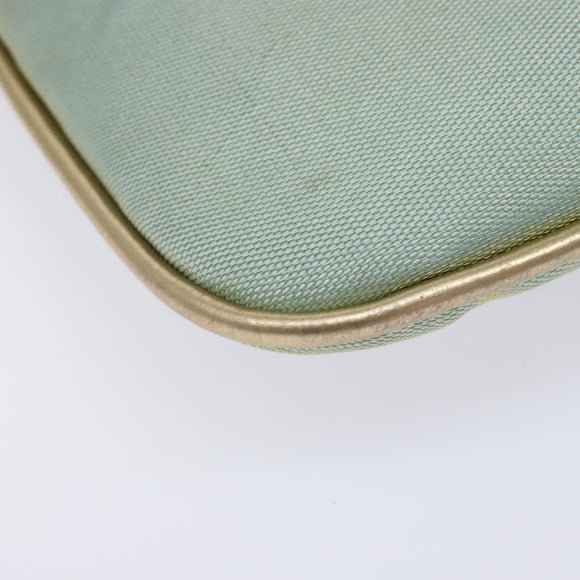 GUCCI Sherry Line Shoulder Bag Canvas Light Blue Gold 005 0814 Auth 135629