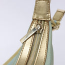 GUCCI Sherry Line Shoulder Bag Canvas Light Blue Gold 005 0814 Auth 135629-14