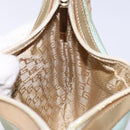 GUCCI Sherry Line Shoulder Bag Canvas Light Blue Gold 005 0814 Auth 135629-17