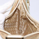 GUCCI Sherry Line Shoulder Bag Canvas Light Blue Gold 005 0814 Auth 135629-18