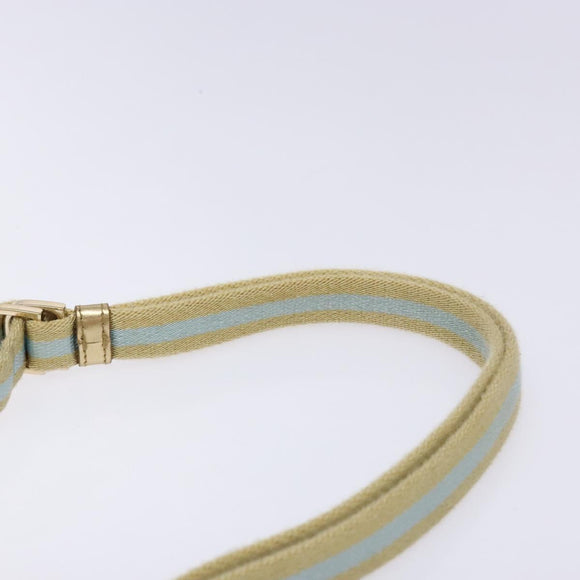 GUCCI Sherry Line Shoulder Bag Canvas Light Blue Gold 005 0814 Auth 135629