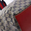 GUCCI GG Crystal Sherry Line Tote Bag Coated Canvas Red Navy 131230 Auth 135630-15