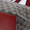 GUCCI GG Crystal Sherry Line Tote Bag Coated Canvas Red Navy 131230 Auth 135630-16