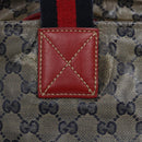 GUCCI GG Crystal Sherry Line Tote Bag Coated Canvas Red Navy 131230 Auth 135630-18