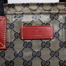 GUCCI GG Crystal Sherry Line Tote Bag Coated Canvas Red Navy 131230 Auth 135630-19