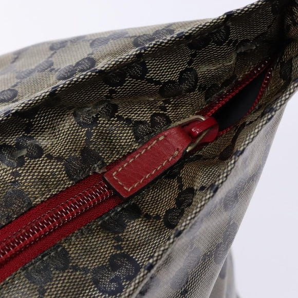 GUCCI GG Crystal Sherry Line Tote Bag Coated Canvas Red Navy 131230 Auth 135630