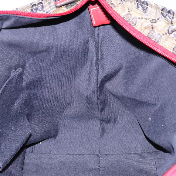 GUCCI GG Crystal Sherry Line Tote Bag Coated Canvas Red Navy 131230 Auth 135630