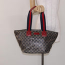 GUCCI GG Crystal Sherry Line Tote Bag Coated Canvas Red Navy 131230 Auth 135630-24